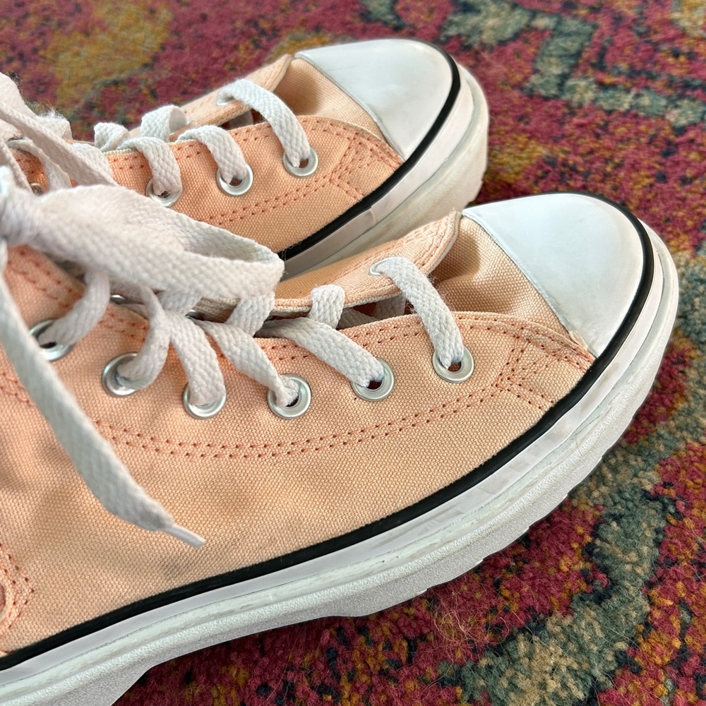 Converse | Women’s Peach All Star Lift Platform Side Zip Hi-Top Sneakers Sz 5.5 - Picture 11 of 16